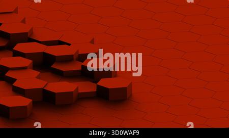 Roter abstrakter sechseckiger Wabenhintergrund Stockfoto