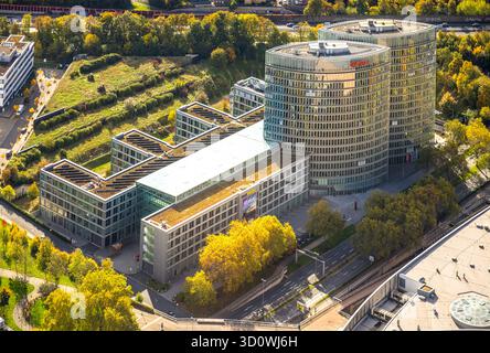 Luftbild, eon Firmenzentrale, Rüttenscheid, Essen, Ruhrgebiet, Nordrhein-Westfalen, Deutschland ACHTUNGxMINDESTHONORARx60xEURO *** Luftansicht, Firmenzentrale eon, Rüttenscheid, Essen, Ruhrgebiet, Nordrhein-Westfalen, Deutschland ATTENTIONxMINDESTHONORARx60xEURO Stockfoto