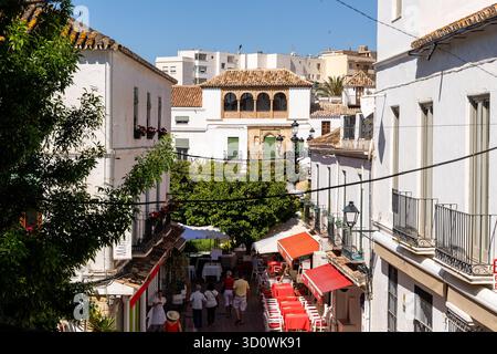 Details zu den Gebäuden des historischen Zentrums der Stadt Marbella in der Provinz Malaga, Spanien Stockfoto