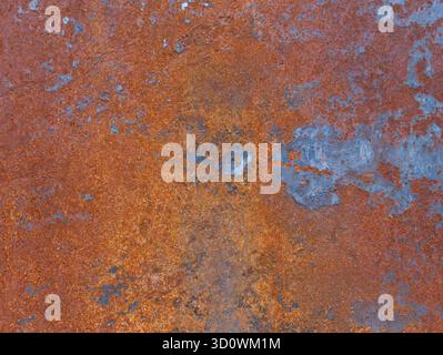 Rostige Metallstruktur, korrodierte Metallplatten als abstraktes Hintergrundbild. Rostiger Hintergrund. Stockfoto