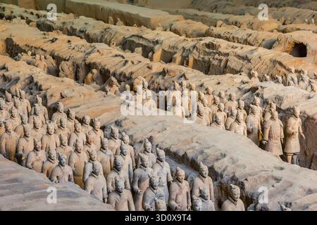 Krieger des Terrakotta-Armeemuseums in Xian, China Stockfoto