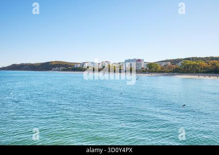 Luftaufnahme von Miedzyzdroje an der Ostsee, Polen. Stockfoto