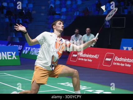 Cesson Sevigne, Frankreich. Oktober 2025. Christo Popov aus Frankreich während der Yonex French Open 2025, Internationaux de France de Badminton, HSBC BWF World Tour Super 750 am 24. Oktober 2025 in der Glaz Arena in Cesson-Sevigne bei Rennes, Frankreich. Foto: Laurent Lairys/ABACAPRESS.COM Credit: Abaca Press/Alamy Live News Stockfoto