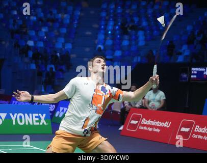 Cesson Sevigne, Frankreich. Oktober 2025. Christo Popov aus Frankreich während der Yonex French Open 2025, Internationaux de France de Badminton, HSBC BWF World Tour Super 750 am 24. Oktober 2025 in der Glaz Arena in Cesson-Sevigne bei Rennes, Frankreich. Foto: Laurent Lairys/ABACAPRESS.COM Credit: Abaca Press/Alamy Live News Stockfoto