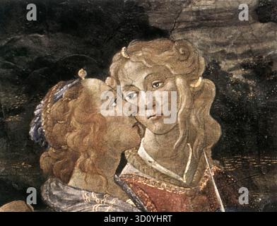 BOTTICELLI, Sandro (* 1445, Firenze, d. 1510, Firenze) drei Temptationen Christi 1481-82 Fresko, 345 x 555 cm Cappella Sistina, Vatikan Stockfoto