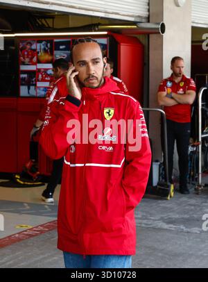 Mexiko-Stadt, Mexiko. Oktober 2025. HAMILTON Lewis (gbr), Scuderia Ferrari SF-25, Porträt während des Formel-1-Grand Prix von Mexiko-Stadt 2025, 20. Runde der FIA Formel-1-Weltmeisterschaft 2025 vom 24. Bis 26. Oktober 2025 auf dem Autodromo Hermanos Rodriguez in Mexiko-Stadt, Mexiko - Foto DPPI Credit: DPPI Media/Alamy Live News Stockfoto