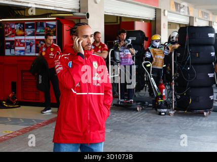 Mexiko-Stadt, Mexiko. Oktober 2025. HAMILTON Lewis (gbr), Scuderia Ferrari SF-25, Porträt während des Formel-1-Grand Prix von Mexiko-Stadt 2025, 20. Runde der FIA Formel-1-Weltmeisterschaft 2025 vom 24. Bis 26. Oktober 2025 auf dem Autodromo Hermanos Rodriguez in Mexiko-Stadt, Mexiko - Foto DPPI Credit: DPPI Media/Alamy Live News Stockfoto