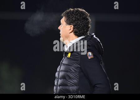 Lüttich, Belgien. Oktober 2025. Lüttichs Cheftrainer Gaetan Englebert, der am Samstag, den 25. Oktober 2025, in Lüttich, am 11. Tag der 2. Liga der Challenger Pro League 2025-2026 in 1B der belgischen Meisterschaft, bei einem Fußballspiel zwischen dem RFC Lüttich und der RWDM in Brüssel gezeigt wurde. BELGA FOTO JILL DELSAUX Credit: Belga News Agency/Alamy Live News Stockfoto