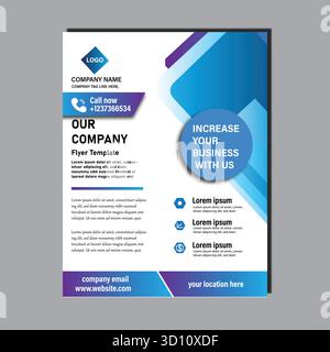 Kreatives Corporate & Business Flyer Broschürenvorlage Design, abstrakter Business Flyer, Vektorvorlage Design. Broschürendesign, Deckblatt, Jahresbericht, Stock Vektor