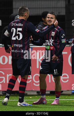 Lüttich, Belgien. Oktober 2025. Lüttich Alexis Lefebvre feiert nach einem Torschuss während eines Fußballspiels zwischen RFC Lüttich und RWDM Brüssel am Samstag, den 25. Oktober 2025 in Lüttich, am 11. Tag der zweiten Liga der Challenger Pro League 2025-2026 1B der belgischen Meisterschaft. BELGA FOTO JILL DELSAUX Credit: Belga News Agency/Alamy Live News Stockfoto