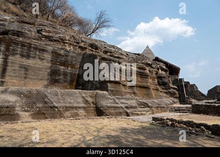 Ein Besuch der archäologischen Stätte Malinalco, Mexiko. Stockfoto