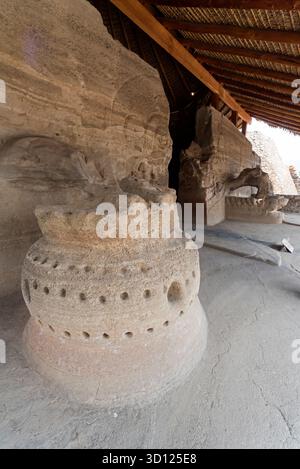 Ein Besuch der archäologischen Stätte Malinalco, Mexiko. Stockfoto