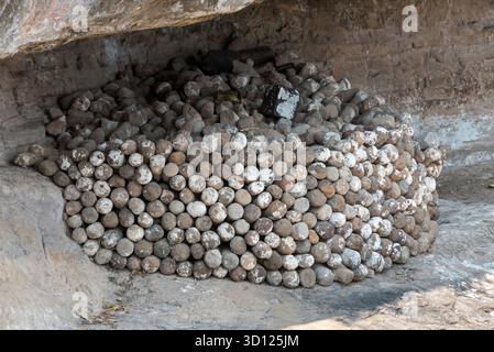 Ein Besuch der archäologischen Stätte Malinalco, Mexiko. Stockfoto