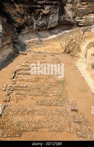 Ein Besuch der archäologischen Stätte Malinalco, Mexiko. Stockfoto