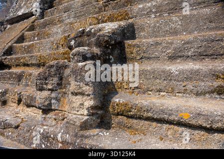 Ein Besuch der archäologischen Stätte Malinalco, Mexiko. Stockfoto