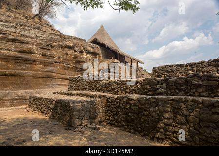 Ein Besuch der archäologischen Stätte Malinalco, Mexiko. Stockfoto