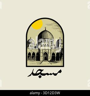 mosque Doodle Vektor Set für Karte oder Buch Stock Vektor