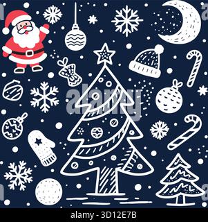 Weihnachtsdesign-Muster-Vektor-Set Stock Vektor
