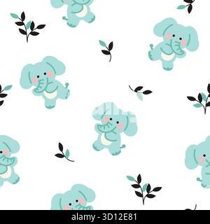 Set Mit Niedlichem Tiermuster Stock Vektor
