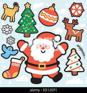 Weihnachtsdesign-Muster-Vektor-Set Stock Vektor