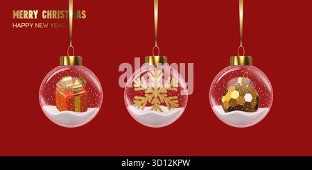 Frohe Weihnachten und glückliches neues Jahr Stock Vektor