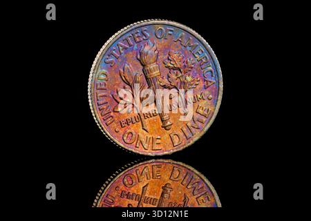 2021 US-Dollar-Münze mit Präsident Roosevelt auf der Vorderseite Stockfoto