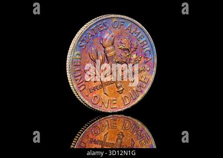 2021 US-Dollar-Münze mit Präsident Roosevelt auf der Vorderseite Stockfoto