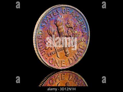 2021 US-Dollar-Münze mit Präsident Roosevelt auf der Vorderseite Stockfoto