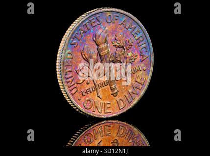 2021 US-Dollar-Münze mit Präsident Roosevelt auf der Vorderseite Stockfoto
