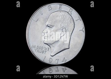 1974 Vereinigte Staaten von Amerika ein Dollar mit einem Porträt von Präsident Eisenhower Stockfoto