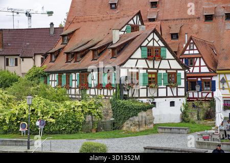 Historische Fachwerkhäuser, Rottenburg am Neckar, Baden-Württemberg, Deutschland Stockfoto