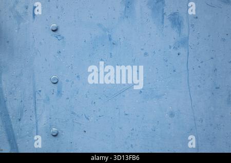 Hintergrund der rostigen Metallschmutzigen Wand in blauer Farbe Stockfoto