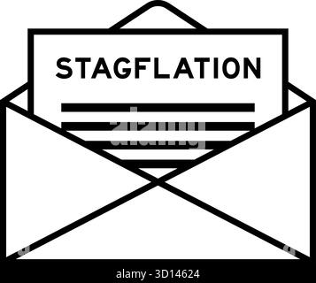 Briefumschlag und Buchstabenzeichen mit Stagflation als Überschrift Stock Vektor