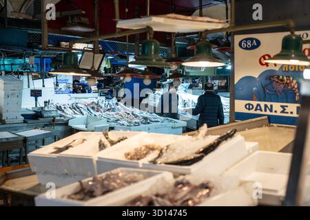 Blick auf den städtischen Markt von Athen, Griechenland Stockfoto