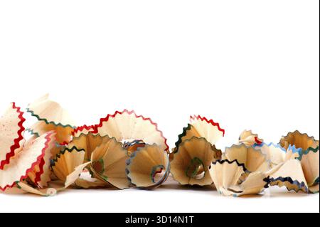 Objekt auf weiß – Bleistiftrasierung aus nächster Nähe Stockfoto