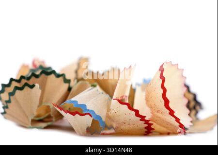 Objekt auf weiß – Bleistiftrasierung aus nächster Nähe Stockfoto