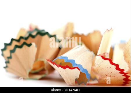 Objekt auf weiß – Bleistiftrasierung aus nächster Nähe Stockfoto