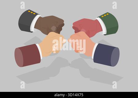 3D Isometrische flache Illustration von Zusammengehörigkeit und Zusammenarbeit, Zusammenarbeit Teamwork Stockfoto