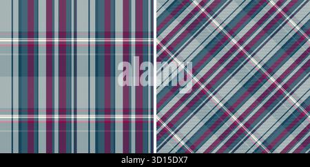 Vektormuster Gewebe aus textilem Plaid nahtlos mit einem Check-Schottenmuster Textur Hintergrund. In Hochzeitsfarben gehalten. Tweed in moderner Mode. Stock Vektor