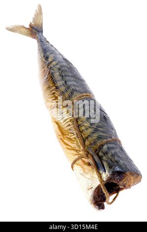 Objekt auf weiß - geräucherte Makrele Stockfoto