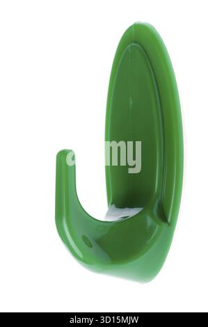 Objekt auf weißem – farbigem Kunststoffhaken Stockfoto