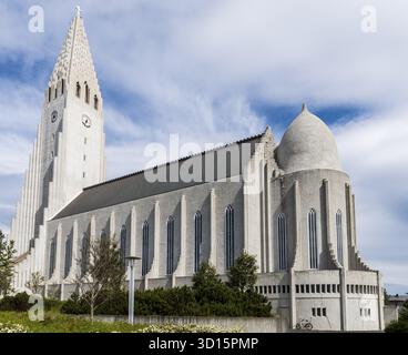 Hallgrimskirkja Kirche oder Kathedrale von Reykjavik auf Island, Reykjavik, IJsland Stockfoto