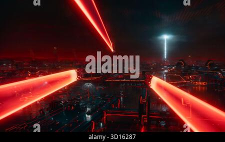 TRON: Ares ist ein US-amerikanischer Science-Fiction-Actionfilm aus dem Jahr 2025. Es ist der dritte Teil der Tron-Serie und eine Fortsetzung von Tron: Legacy (2010). Regie führte Joachim Rønning, die Filmstars Jared Leto, Greta Lee, Evan Peters, Jodie Turner-Smith, Hasan Minhaj, Arturo Castro und Gillian Anderson, wobei Jeff Bridges seine Rolle als Kevin Flynn aus den ersten beiden Filmen wiederaufnahm. Stockfoto