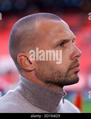 Enschede, Niederlande. Oktober 2025. Enschede - in der zehnten Wettkampfrunde der Saison 2025/2026 Eredivisie. Das Spiel findet am 26. Oktober 2025 in Enschede in den Niederlanden zwischen dem FC Twente und dem AFC Ajax Amsterdam in de Grolsch Veste statt. (VK Sportphoto/Raymond Smit) Credit: Parallax Pictures/Alamy Live News Stockfoto