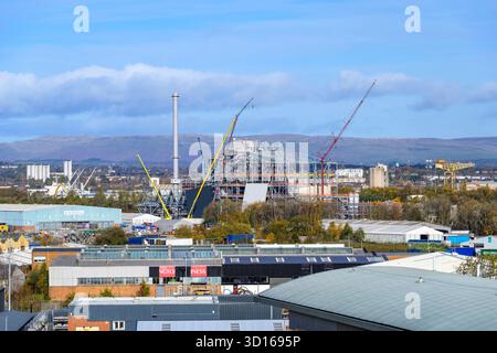 Bau des South Clyde Energy Centre Energy from Waste Facility (EFW) Verbrennungsanlage, Glasgow, Schottland, Vereinigtes Königreich Stockfoto