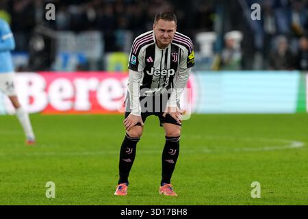 Rom, Italien. Oktober 2025. Teun Koopmeiners vom Juventus FC während des Fußballspiels der Serie A 2025/2026 zwischen SS Laziio und Juventus FC im Stadio Olimpico in Rom (Italien), 26. Oktober 2025. Quelle: Insidefoto/Alamy Live News Stockfoto