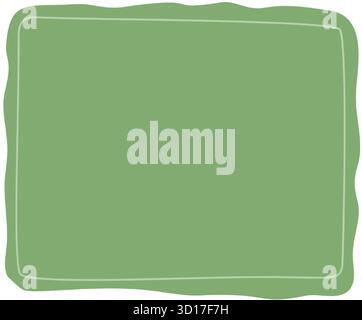 Handgezeichneter Organischer Rechteckiger Rahmen In Grünem Design Stock Vektor