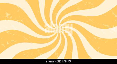 Grooviger Retro Sun Burst Swirl Hintergrund Stock Vektor
