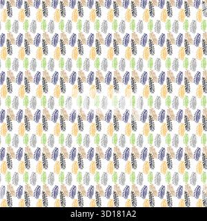 Abstraktes organisches Pinselstrichmuster mit Pastellfarben isoliert auf weißem Hintergrund Stock Vektor