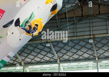 Iizuka Japan. Oktober 2025. Nobuhiro Yasuraoka (JPN), 26. OKTOBER 2025 - Para Climbing : Para Climbing Final im Iizuka Sports Resort das Retreat während des IFSC Climbing Grand Finals Fukuoka 2025 in Iizuka Japan. Quelle: SportsPressJP/AFLO/Alamy Live News Stockfoto